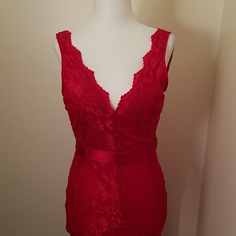 Sexy Red Lace Dress